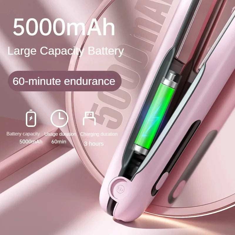 2-in-1 Cordless Hair Straightener & Curler (USB Rechargeable)