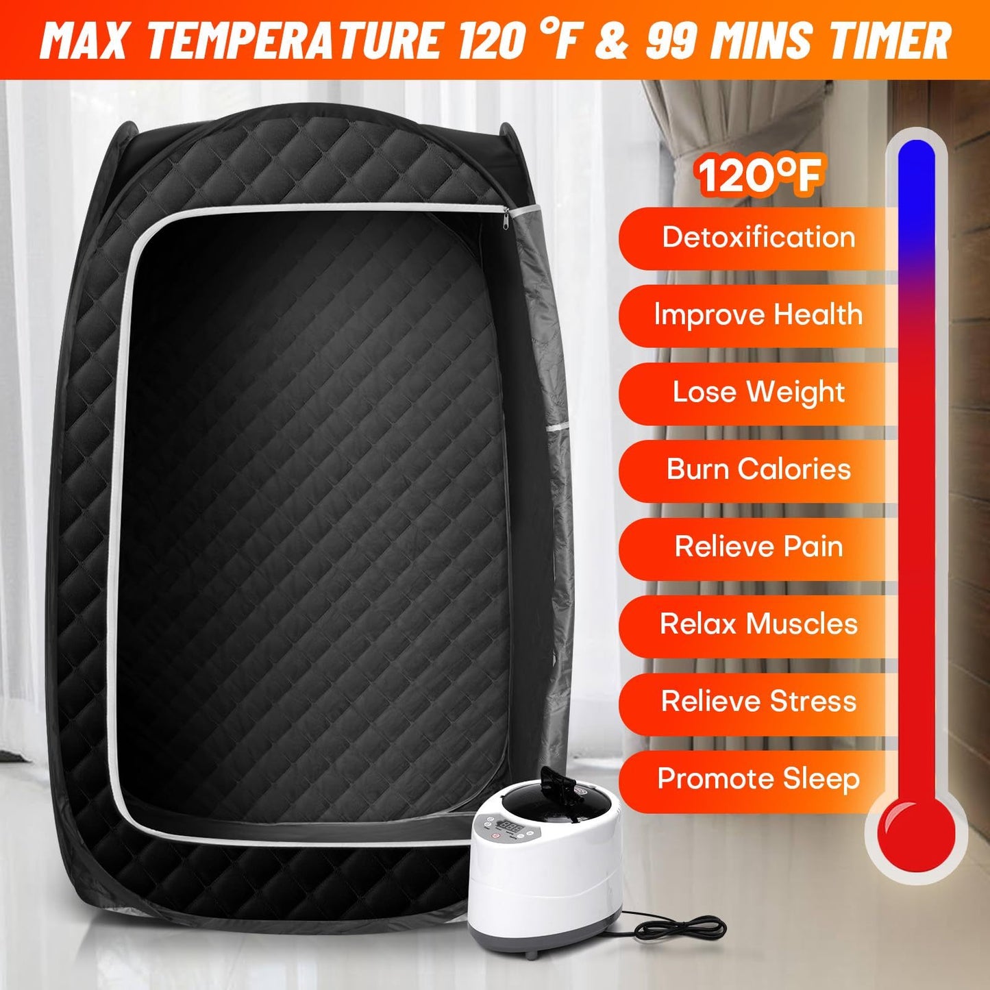 Elegance™ HomeSpa Steam Sauna – Detox & Relax at Home