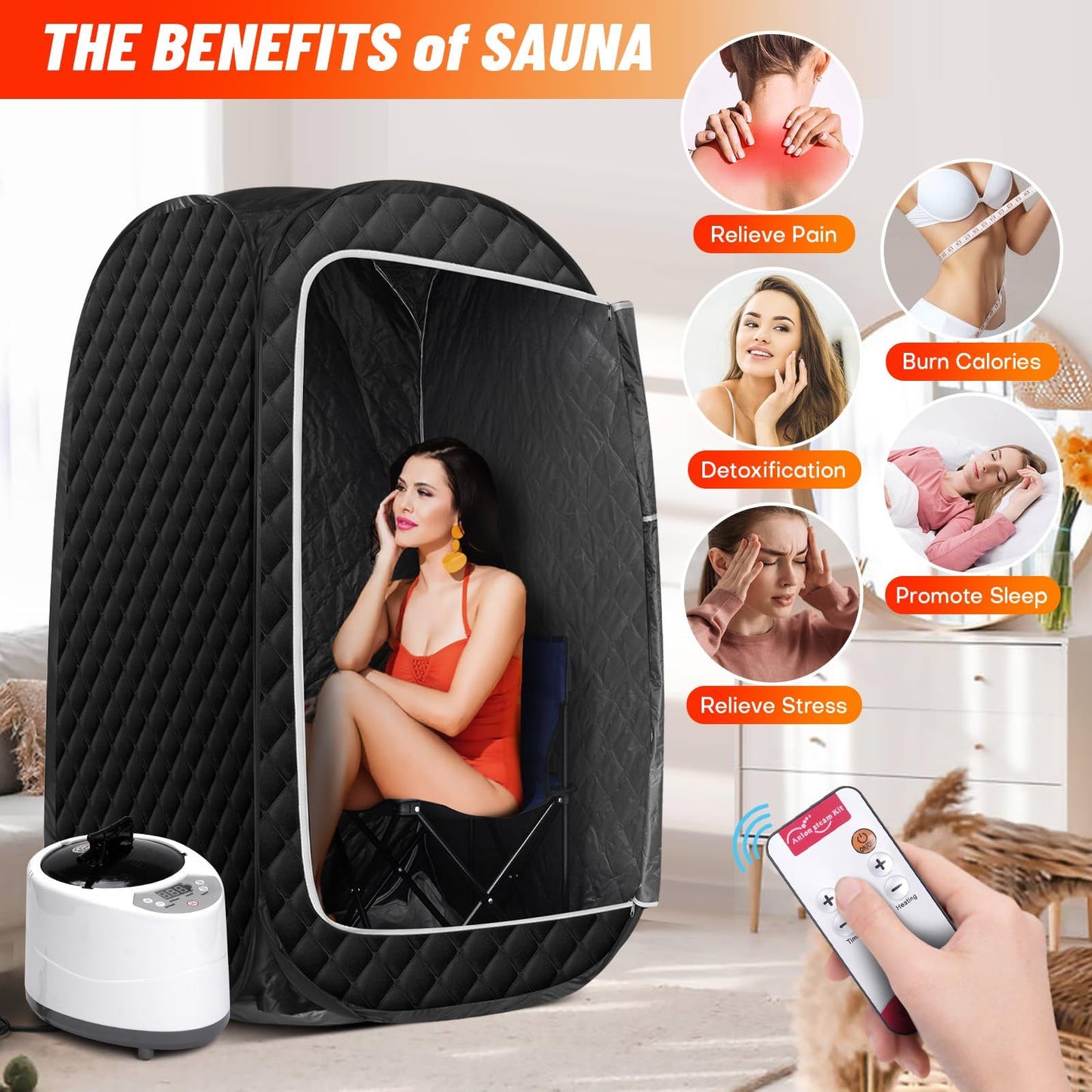 Elegance™ HomeSpa Steam Sauna – Detox & Relax at Home