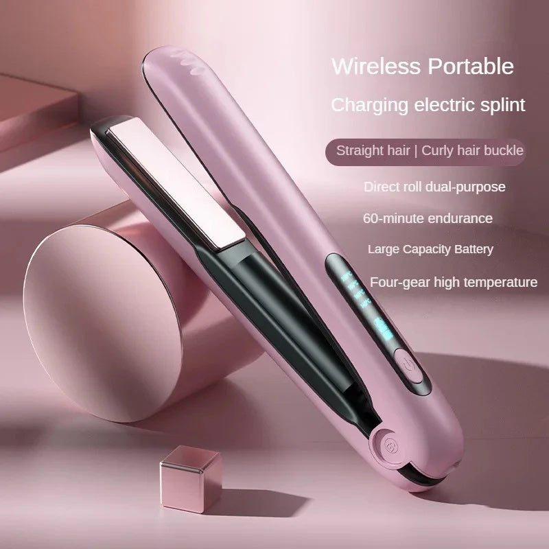 2-in-1 Cordless Hair Straightener & Curler (USB Rechargeable)