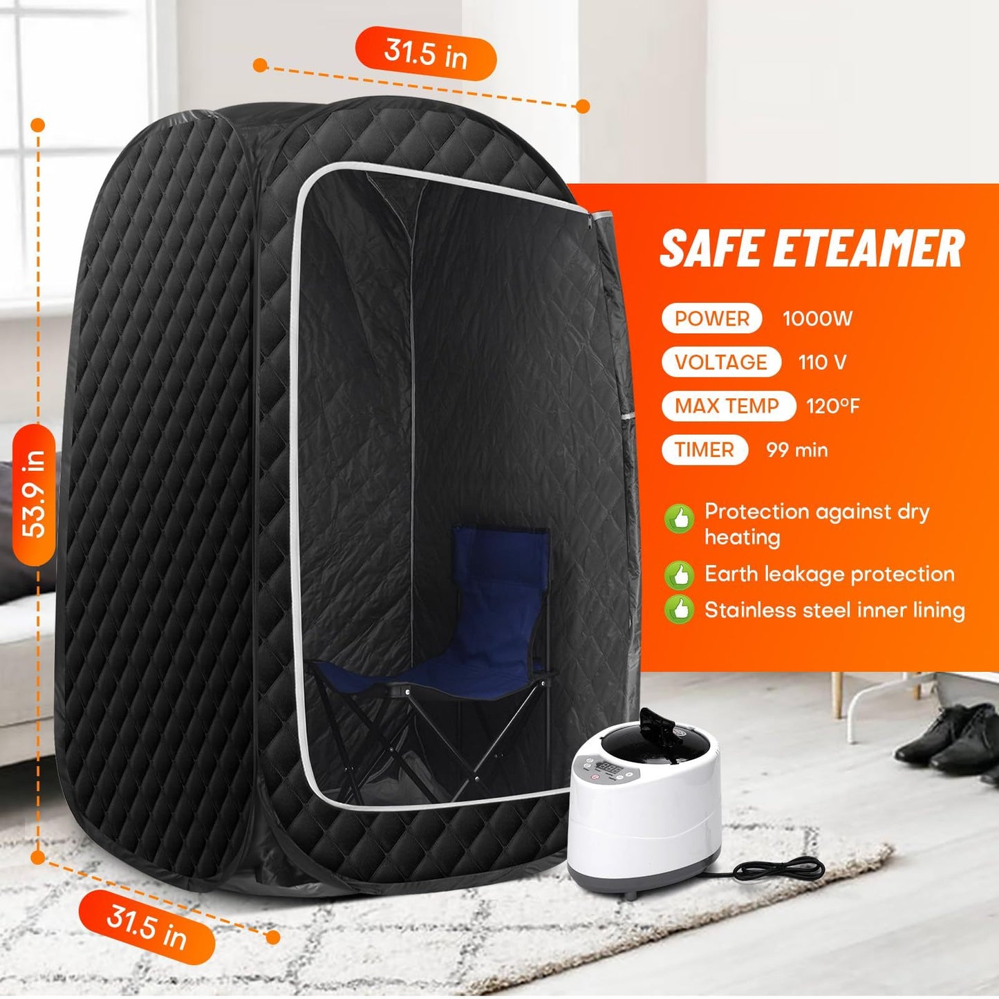 Elegance™ HomeSpa Steam Sauna – Detox & Relax at Home